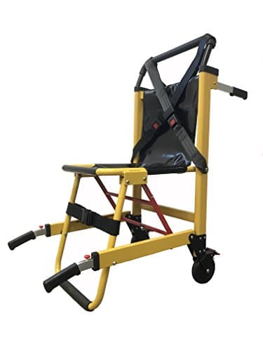 LINE2design EMS Stair Chair 70015-Y - Mobility Chair for Medical Emergency Patient Transfer - 2-Wheel Deluxe Evacuation Chair - Ambulance Transport Folding Lift - Load Capacity: 400 lb. Yellow