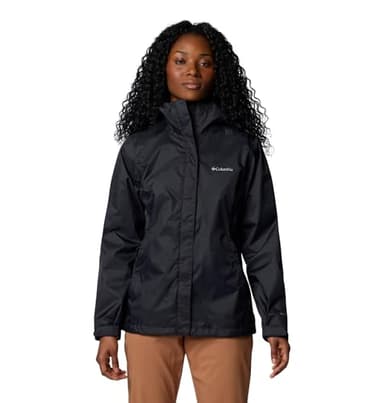 Columbia Womens Arcadia II Waterproof Rain Jacket, Black, Medium