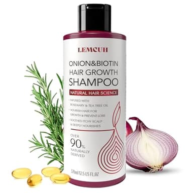 Onion Shampoo for Hair Growth: Onion Hydrosol Shampoo for Thicker-Looking Hair - Smooths Scalp With Tea Tree & Ginger - Thickening Formula Support Hair Regrowth For Women Men 12.5Fl Oz