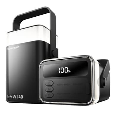 65W Power Bank 40000mAh, Laptop Portable Charger Fast Charging with LED Light, High Capacity External Battery for Camping & Travel, Compatible with MacBook, iPhone, Steam Deck