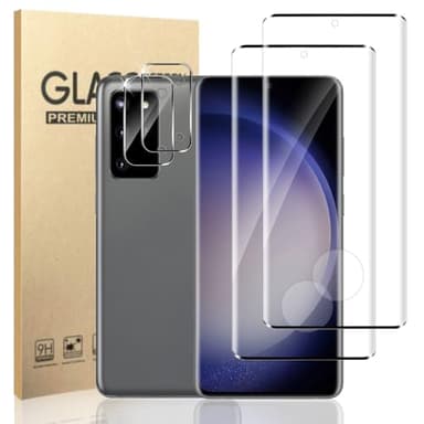 SURFCUZ 2+2 Pack For Galaxy S20 Plus Screen Protector + Camera Lens Protector,9H Hardness,HD Clear,Full Coverage,Case Friendly,Easy Installation,Bubble Free,For Samsung Galaxy S20 Plus -6.7 Inch