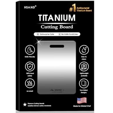 Titanium Cutting Boards for Kitchen, 100% Pure Titanium Cutting Boards, Cutting Board Double Sided Food Grade, Perfect for Sushi, Meat, Vegetables & Meal Prep – Easy To Clean14"x10"