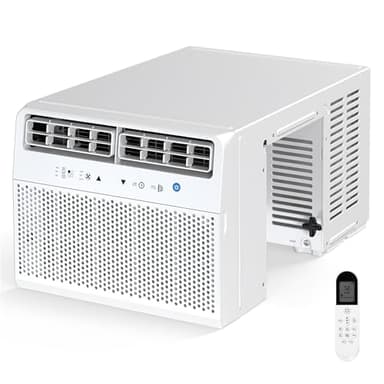 12,000 BTU U-Shaped Window Air Conditioner, Window AC Unit with Dehumidifier, Cools Up to 550 Sq. Ft for Large Rooms, Saddle AC Unit with Full Window View, 4 Fan Speeds, 24H Timer, Sleep Mode