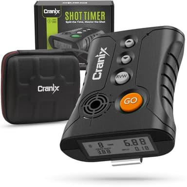 Professional Shot Timer for Shooting Competition, 0.01s Precision Tactical Training Shot Timers with Loud Buzzer, Enhanced Detection & Long Battery Life & 4 Modes (Orange)