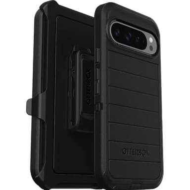 OtterBox Google Pixel 9 Pro XL (Only) - Defender Series Case - Black - Rugged & Durable - with Port Protection - Includes Holster Clip Kickstand - Microbial Defense Protection - Non-Retail Packaging