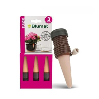Blumat Classic Self-Watering Stakes - Prevents Overwatering and Underwatering for Healthy Growth While You are Away - Ideal for Indoor Plant Watering, 3 Pack, wo Adapter