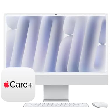 Apple 2024 iMac All-in-One Desktop Computer with M4 chip with 10-core CPU, 10-core GPU: Built for Apple Intelligence, 24GB Unified Memory, 512GB SSD Storage; Silver with AppleCare+ (3 Years)