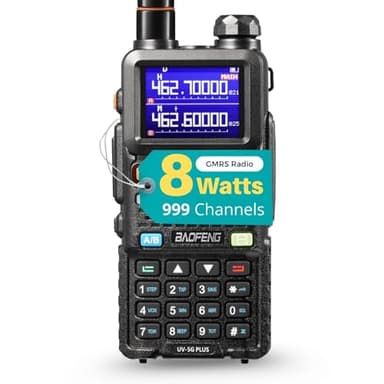 [Chirp Compatible] BAOFENG UV-5G Plus GMRS Handheld Radio, Long Rang Two Way Radio for Adult, 999 Channels, NOAA Receiver & Scanner, with 2500mAh Battery USB-C Port, 1 Pack