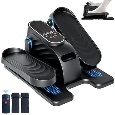 Aqvesane Under Desk Elliptical Machine with Remote, Ellipse Leg Exerciser as Seen on TV, Seated Pedal Exerciser for Seniors, 15 Speeds, Forward & Reverse Direction, Manual & Auto Mode for Home Office
