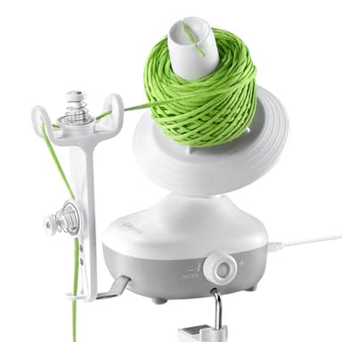 Caydo Electric Yarn Winder, Automatic Yarn Cake Winder with Dual Tension Spring Stepless Speed, Compact 7oz Portable Yarn Winder for Crocheting, Ideal Gift for Crochet & Knitting Lovers(White)