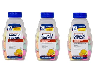 Quality Choice Regular Strength Calcium Carbonate 500 mg Antacid Chewable Tablets, 150 Count - Pack of 3