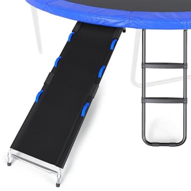 Trampoline Ladder and Slide Kit, Universal Step Ladder with Non-Slip Safety Tape, Easy to Climb Trampoline Accessories for Kids, Attachment for 10 12 14 15 16ft Trampolines