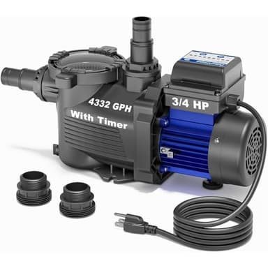 AQUASTRONG Above Ground Pool Pump High Flow Self Primming Swimming Pool Pumps with Filter Basket,Black