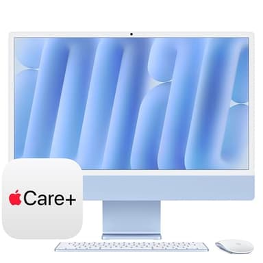 Apple 2024 iMac All-in-One Desktop Computer with M4 chip with 8-core CPU, 8-core GPU: Built for Apple Intelligence, 16GB Unified Memory, 256GB SSD Storage; Blue with AppleCare+ (3 Years)