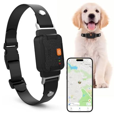puppalace GPS Pet Tracker for Dogs and Cats - 12 Months Free Membership, Real-Time Tracking, Health Monitoring, Historical Route Recording, Virtual Geofence, IP67 Waterproof, 14-Day Battery Life