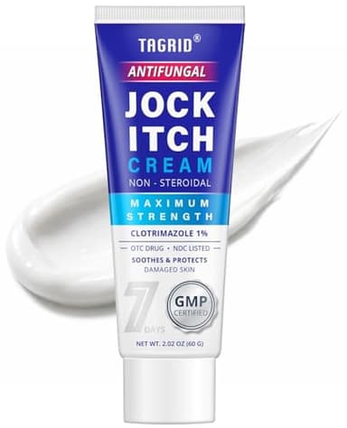 TAGRID Jock Itch Relief Cream – Soothing & Fast-Absorbing Skin Cream for Irritation, Burning, & Discomfort – Non-Staining & Gentle for Sensitive Areas – Ideal for Groin & Inner Thighs – 2.02 OZ