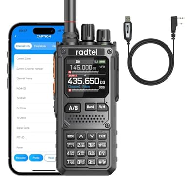 Radtel RT-920 Walkie Talkie Long Range 8W Two-Way Radio, SW MW LW CB 27MHz Receiver GMRS Radio Bluetooth Programmable, AM FM SSB, Noise Reduction, NOAA Weather Alert (with Programming Cable)