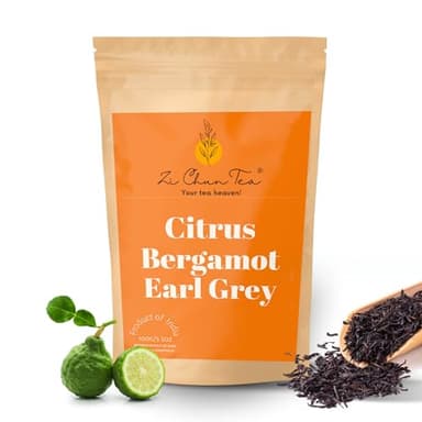 Bergamot Tea Loose Leaf | Earl Grey Tea with Real Bergamot Pieces (Not Oil), Premium Black Tea, Bold Citrus Flavor, Non-GMO, No Artificial Ingredients | 3.5 ounces (50+ Servings)