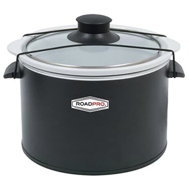 RoadPro-RPSL-350 Quart Slow Cooker, Auto Travel, 12V, White, 1.5 Quart