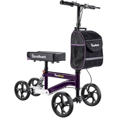 BlessReach Economy Knee Scooter, Steerable Knee Walker, Foldable Knee Scooters for Foot Injuries Adult Best Crutches Alternative，Knee Scooter for Adults Purple