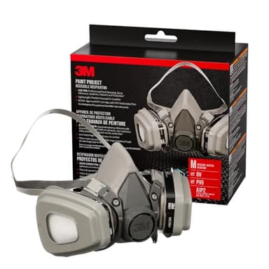 3M P95/OV Paint Project Reusable Respirator 6211, Medium Size, NIOSH-APPROVED Organic Vapor Cartridge & P95 Rated Filters, Lightweight, Flexible, Thermoplastic Faceseal For Comfort (6211P1-DC)
