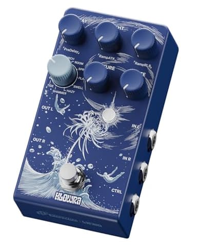 Klowra Limbo Stereo Reverb Pedal with Shimmer, Tide & Freeze - 9 Ambient Effects for Electric Guitar, Bass & Synth - Analog Dry Through for Zero Tone Loss - Ideal for Worship, Shoegaze & Live Gigs