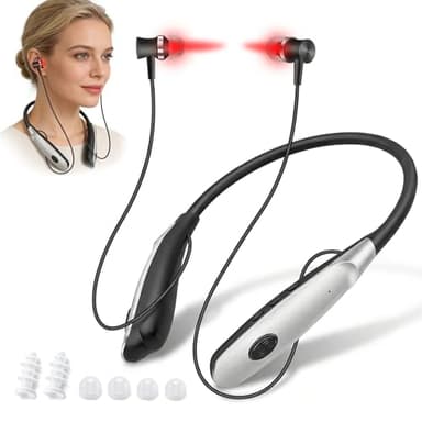 ENLEE Red Light Therapy for Ears, 650nm Portable Red Light Therapy Device for Gentle Ear Comfort & Relaxation, with 30-Min Auto Timer and 3 Modes for Daily Wellness Routine, Black