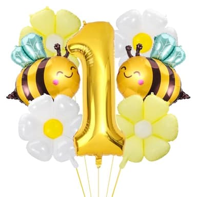 Happy 1st Bee Day Decorations Daisy Bee Balloons So Sweet to Bee One Bumble Bee First Birthday Decorations Fun to Bee One Decoration for Baby Shower 1 Year Old Birthday Party Milestone Supplies
