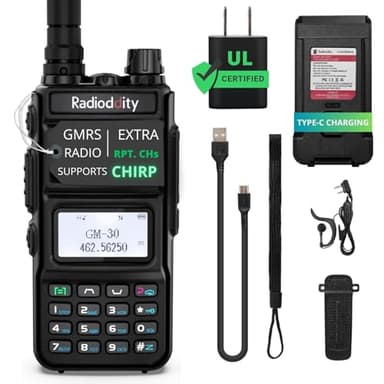 Radioddity GM-30 GMRS Radio Handheld 5W Long Range Two Way Radio for Adults, GMRS Repeater Capable, w/NOAA Scanning Receiving, Display SYNC, for Off Road Overlanding Family Use (Chirp Competible)