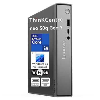 Lenovo ThinKCentre neo 50q Gen 4 Tiny 1L Business Mini Desktop Computer, 13th Gen Intel 8-Core i5-13420H (Beat i7-1355U), 16GB DDR4 RAM, 512GB PCIe SSD, 2 DisplayPorts, WiFi 6, Win 11 Pro, Vent-Hear