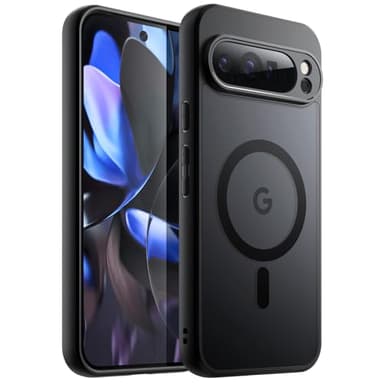 JETech Magnetic Case for Google Pixel 9 Pro XL 2024, Compatible with MagSafe, Translucent Matte Back Shockproof Phone Cover (Black)