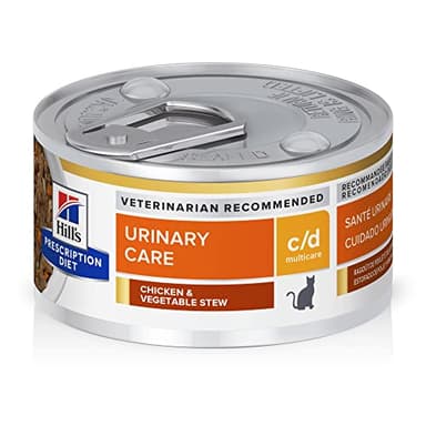 Hill's Prescription Diet c/d Multicare Urinary Care Wet Cat Food, Chicken & Vegetable Stew, 2.9 oz. Cans, 24-Pack