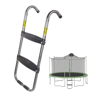 Trampoline Ladder 2 Step, 220Lbs Capacity, Trampoline Ladder with Horizontal Wide Steps, Skid-Proof Safety Steps,Universal Hook, UV Treated Steel,Trampoline Stairs Accessories for Children/Kids