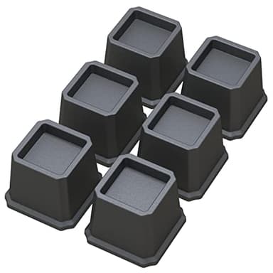 Whynonap Bed Risers 3 Inch Heavy Duty Bed Elevators, Set of 6 Lifts Up 3,000 lbs Furniture Riser for Sofa and Table, Black