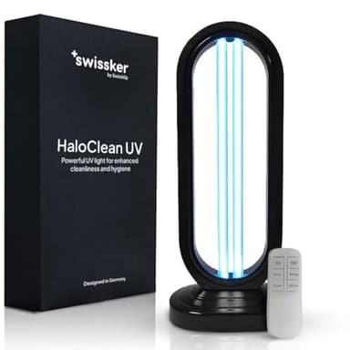 Swissklip Swissker HaloUV, Mold Remover, Home Disinfection Device, Dust Mites Remover, UV Light Sanitizer, Ultraviolet Sanitizer for Home, Room & Kitchen, Ultraviolet Light with 4 Speed Timings