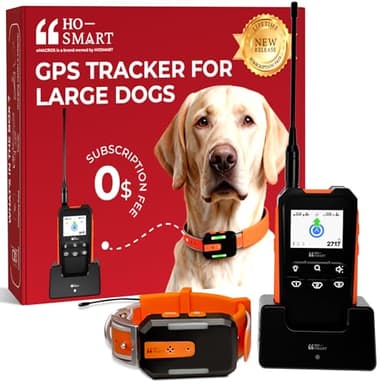 No Monthly Fee GPS Dog Tracker for Medium & Large Dogs, Off-Grid with No Cell Service, 3-Level Virtual Fence, Up to 7-Day Tracker Battery, IP67 Waterproof, Reflective Collar, Remote Light & Sound