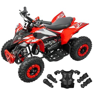 Kids ATV 50cc Gas 4 Wheeler Gas Powered Four Wheeler with Speed Control Brakes Gear 31 Mile Range 15 MPH, Red