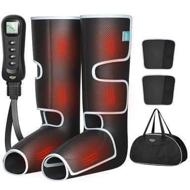 ALLJOY Leg Massager for Circulation and Pain Relief FSA, Gifts for Dad Mom Mothers Day Fathers Day, Leg Massager with Heat and Compression Helpful for Vericose Veins, Fatigue, Cramps, Swelling, Edema