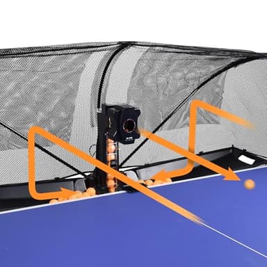 WAYMARK Table Tennis Robot Machine Ping Pong Robot with Net S6PRO Ping Pong Machine for Training Practice Come with 100 40mm+ Balls