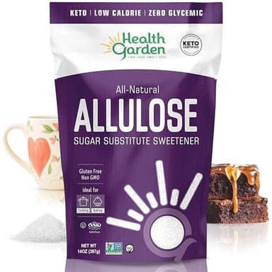 Health Garden Allulose Sweetener, Sugar Substitute - 14oz Bag – Allulose Granulated Sugar Substitute, Zero Calorie Sweetener for Baking and Coffee, Keto Friendly, Non-GMO