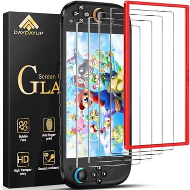 daydayup 4-Pack Screen Protector Tempered Glass for Nintendo Switch 2 [7.9 inch] 2025 with [Alignment Frame] -HD Clear Anti-Scratch Travel Transparent Clear Screen Protector
