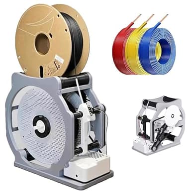 3D Filament Recycler & Electric Respooler – Industrial Auto Rewinder for 0.069" PLA/PETG/ABS/TPU, Universal Spool Winder w/Adjustable Tension for Welding Wire, Compact 2.2 lb Spooler (Gray)