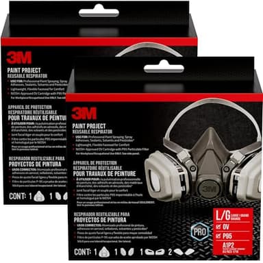 3M P95 / Organic Vapor Paint Project Reusable Respirator 6311, Large Size, NIOSH-APPROVED, Use For Professional Paint Spraying, Lightweight, Flexible, Thermoplastic Faceseal For Comfort (6311P1-DC)