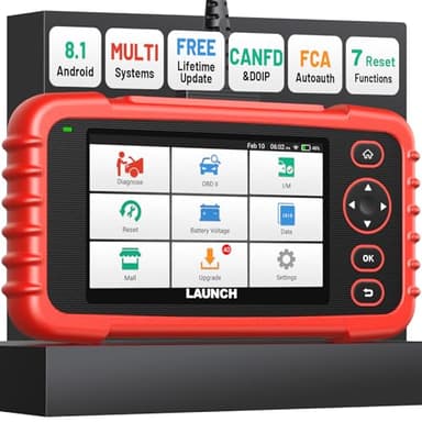 Launch OBD2 Scanner CRP123X V3.0 Elite, 2026 Lifetime Free WiFi Update Scan Tool, FCA SGW, CANFD&DoIP, SAS/Throttle/Brake/BMS/D-P-F/Oil/ABS Service Multi Systems Car Scanner, Battery Test, Auto VIN