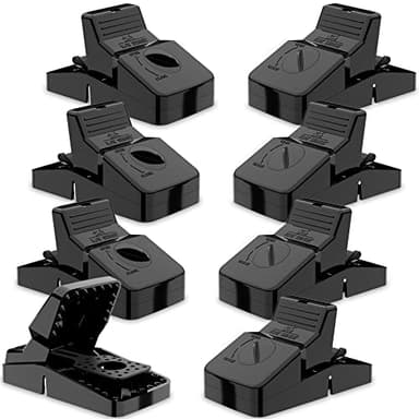 Kat Sense Rat Traps that Work Indoor & Outdoor for Instant Kill Results, Set of 8 Large Reusable Snap Traps for Mice Chipmunks 'N Squirrels