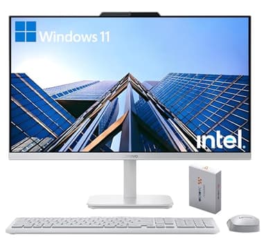 Lenovo 24" FHD All-in-One Desktop Computer for Home & Office, Intel Processor, 16GB RAM, 128GB PCIe SSD, Business AIO, Vent-Hear, HDMI, Bluetooth 5.2, Wireless Keyboard & Mouse, Win 11