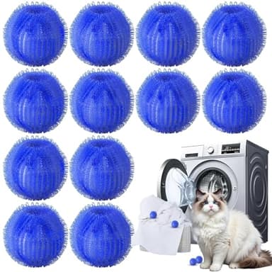 Pet Hair Remover for Laundry, Reusable Dog & Cat Hair Remover Tool, Effectively Removes Pet Hair, Lint and Dander from Bedding and Clothing, Suitable for Washing Machines, Dryers -12PCS