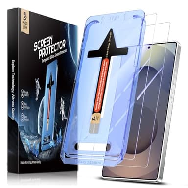 MAGIC JOHN 2 Pack for Samsung Galaxy S25 Ultra Tempered Glass Screen Protector, Bubble Free, Easy Installation, Auto Dust-Elimination