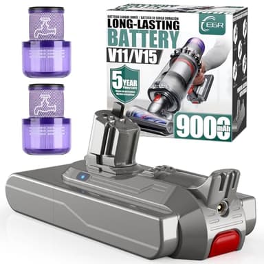 EGR 9000mAh V11 Battery Replacement Compatible with Dyson Click-in Installation for Extra/Absolute/Animal/Torque/Drive/Outsize/V11/V15/SV15/SV22/970425-01 Vacuum (Not for Screw-in Models)