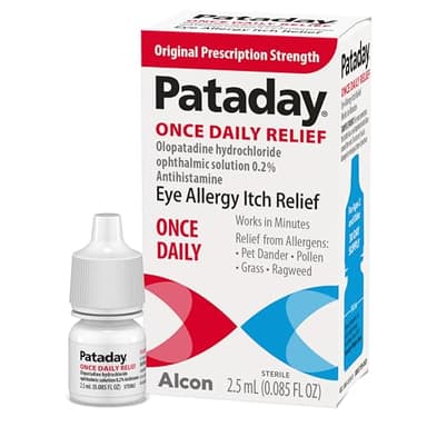 Pataday Once Daily Allergy Itch Relief Eye Drops, 2.5 ml, Olopatadine 0.2% Antihistamine Drops for Itchy Eyes, Targets Pollen, Ragweed, Grass & Pet Dander, Up to 16-Hour Relief
